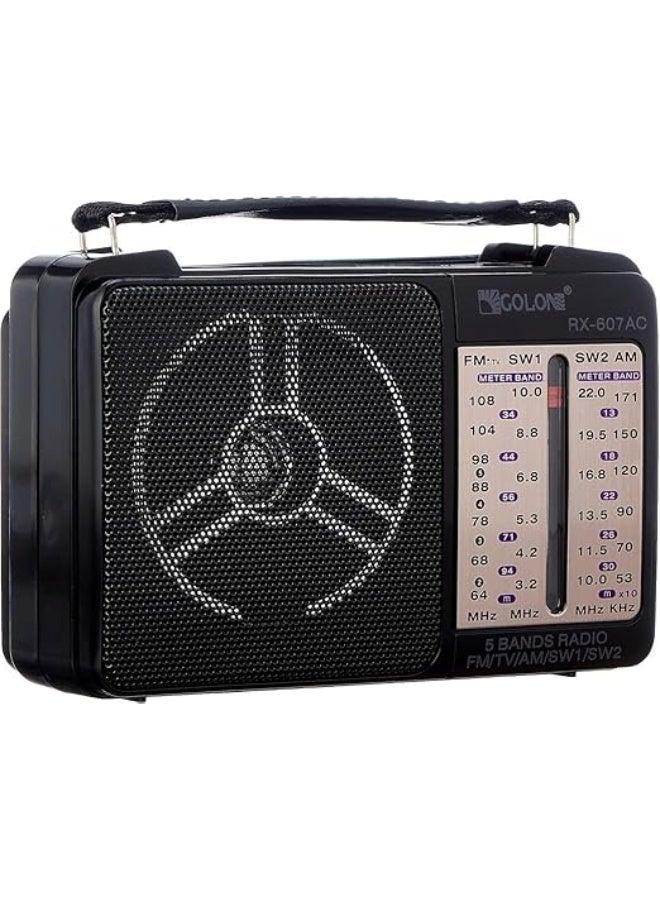 RX-607AC Mini Electric Radio with Classic Design, Black - Image 3